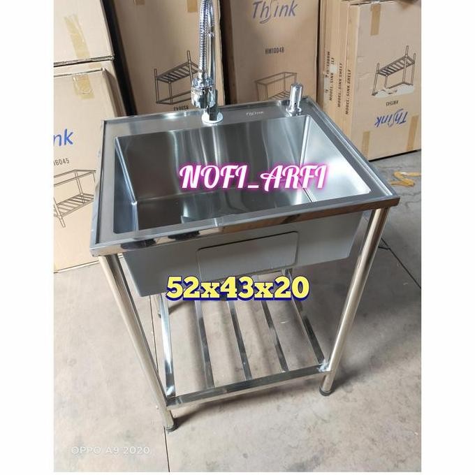 

Terlaris Promo Bak Cuci Piring Portable/Kitchen Sink Meja/Kaki/Uk 52 Cm Sus 304