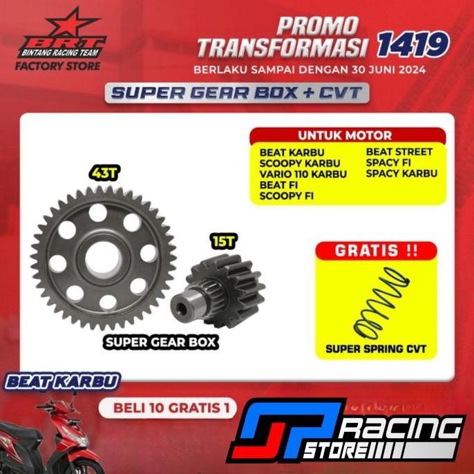 Super Gear Box BRT Beat Karbu/Vario 110/Scoopy/Beat Fi Esp/Beat Street