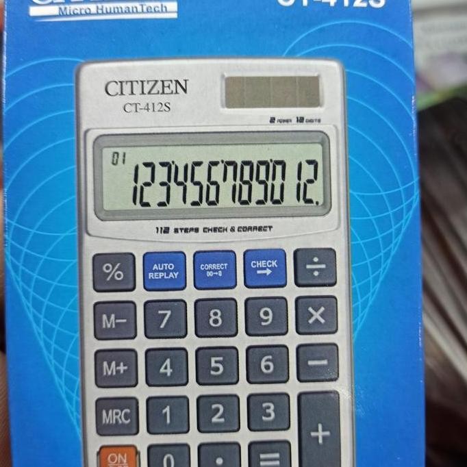 

restock Kalkulator 12 Digit Saku Citizen CT 412S Mini Check N Correct