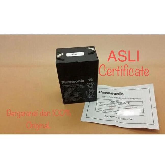Aki Baterai Asli Original Panasonic 6V 4Ah 6V 4,5Ah Accu Aki Mf