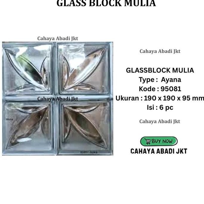 Glass Block Glassblok Mulia Ayana Per Dus Isi 6Pcs