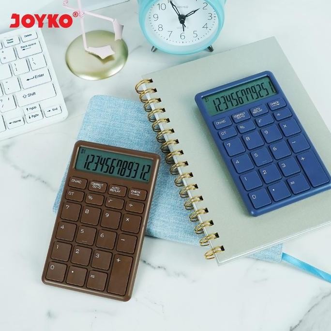 

restock JOYKO Kalkulator JOYKO CC-55CO Biru 12 Digit Display Besar dengan Fungsi Check & Correct dan Dual Power Solar & Baterai 112 Langkah Replay