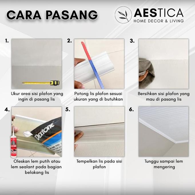 Lis Siku  Aksesoris List Plafon PVC Dekorasi Dinding Rumah | AESTICA