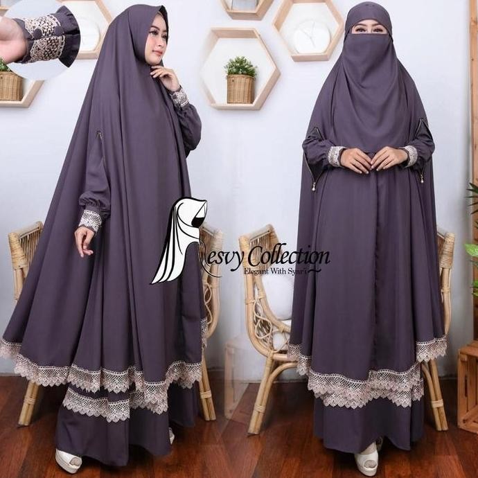 alya set  resvy collection gamis mewah elegant