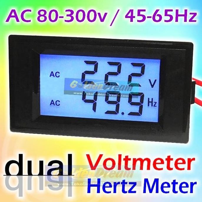 

Terlaris Dual Ac Volt + Hertz Meter Lcd Voltmeter Tegangan Pln Genset Frequency