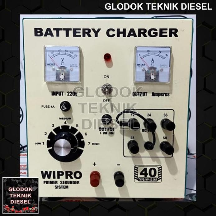 WIPRO Charger Aki Mobil Motor 40 A Battery Charger 40 AHR Cas Aki