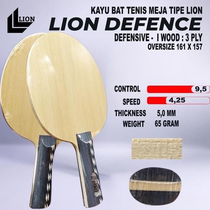 Terlaris Kayu Bet Pingpong Tenis Meja Lion Defence Original