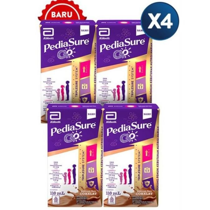 

(Expert) Pediasure Go susu UHT vanila coklat 110ml 4 PCS exp feb 25 free bubble
