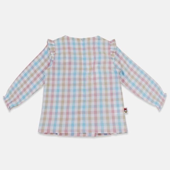 Grosir Blouse/ Blus Kotak Kotak Anak Perempuan Pink/ Daisy Sweet Summer