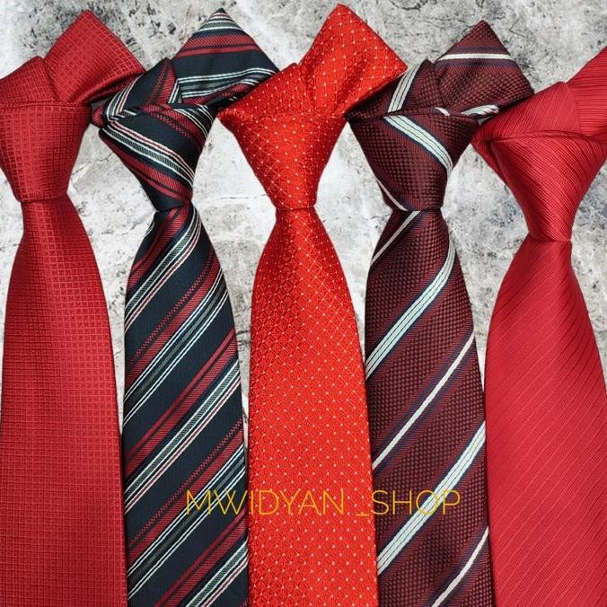 Dasi merah dasi panjang lebar 3 inch dasi merah maroon dasi pria murah
