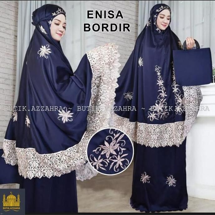BUTIK.AZZAHRA MUKENA DEWASA ENISA LUNA MAYA RENDA BORDIR SITI KHADIJAH PASTEELENA Atasan Lembut Mewa