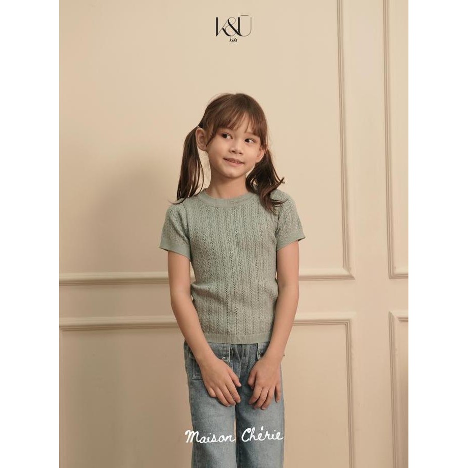 Grosir Kukai Kids | Beryl Top - Kaos Rajut Anak Perempuan - Kaos Knit Anak Perempuan - Kids Knit Top