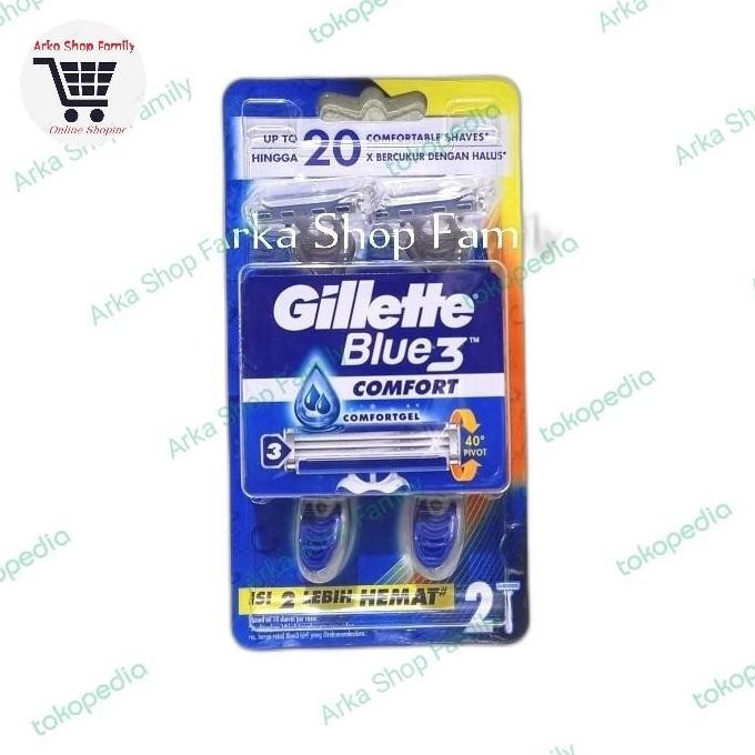 GILLETTE Blue 3 Comfort Comfortgel Isi 2 Pisau Cukur murah