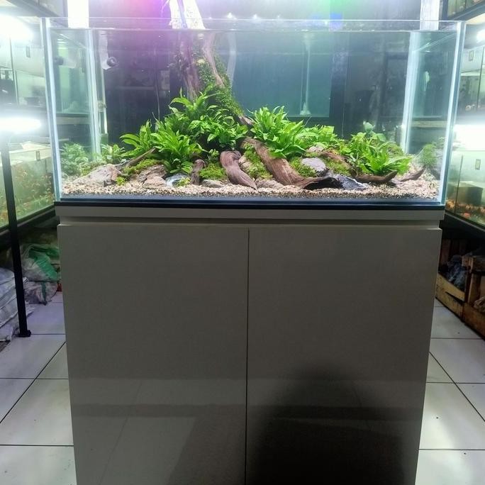 Terlaris Meja Cabinet Plus Aquarium Satu Set 80 Cm