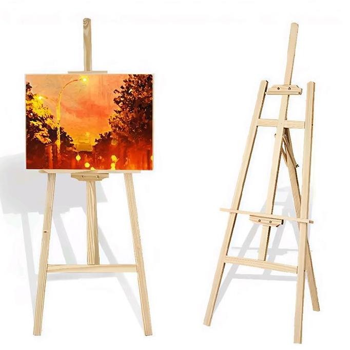 

ready Easel Wooden Kayu Jati Belanda Stand Frame Lukis & Foto 150cm/170cm - Painting Lukisan