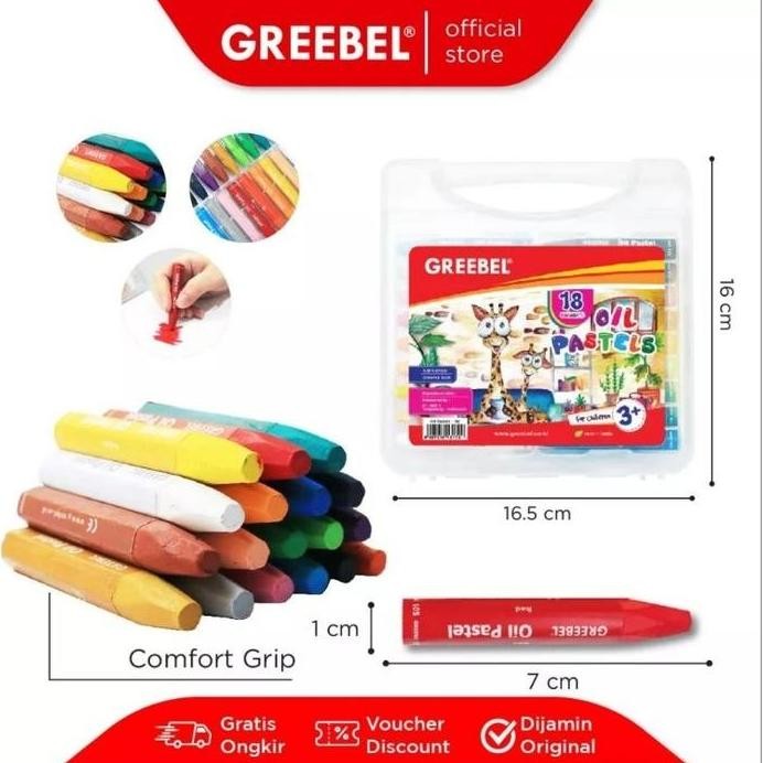 

ready GREEBEL Crayon 18 Warna / Oil Pastel Greebel 18 Warna anak