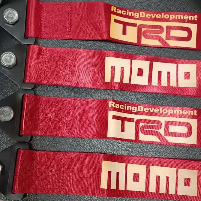 Towing hook besi derek mobil avanza xenia merah + towing strap kain