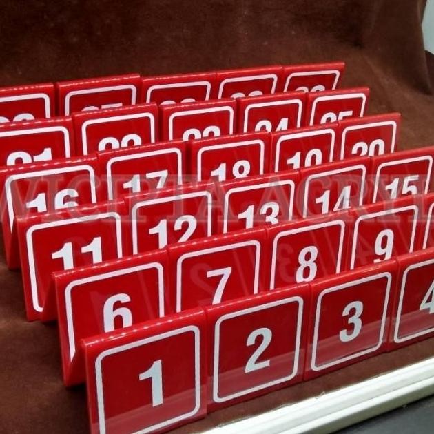 

Terlaris Acrylic Nomer Meja Merah 1-30 /Nomor Meja Akrilik 1-30 Desk