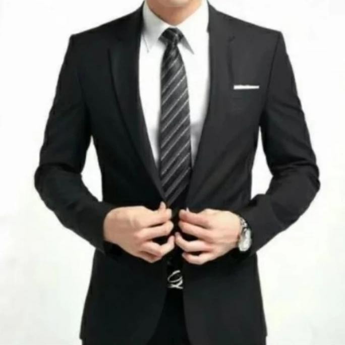 BLAZER JAS PRIA CASUAL HITAM BIG SIZE JUMBO XXL DAN XXXL murah