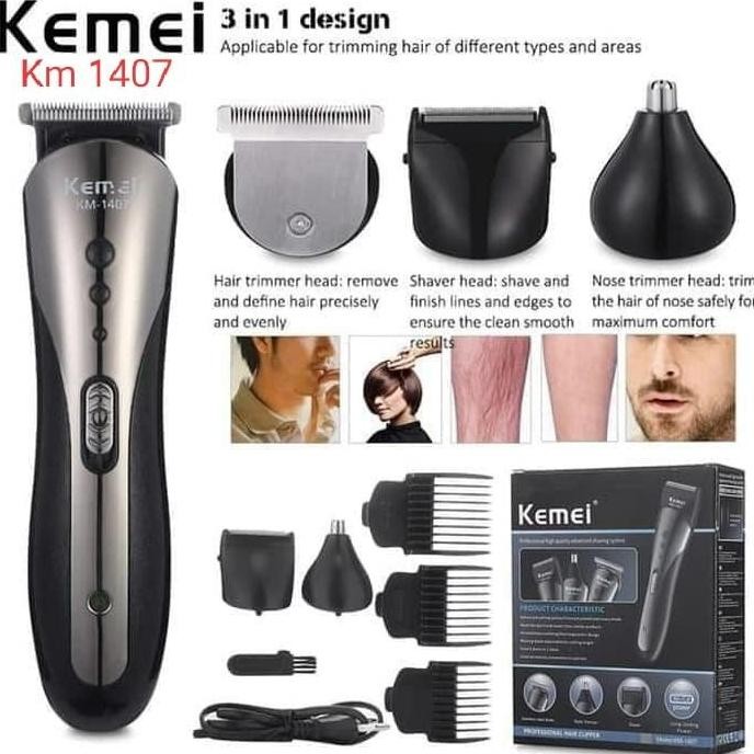 Terlaris Alat Cukur Rambut Kemei 1407 / Hair Trimmer Kemei 1407