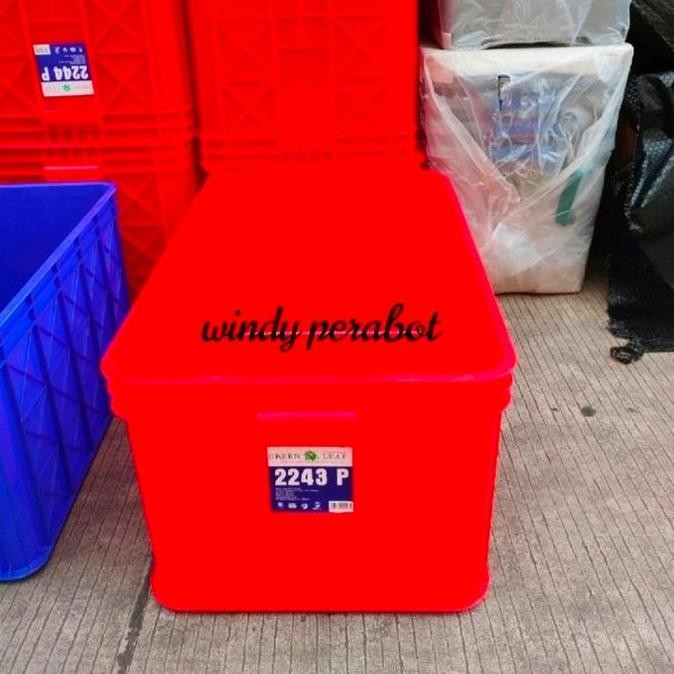 Box Container Green Leaf 2243 P / Krat Kontainer Keranjang Industri