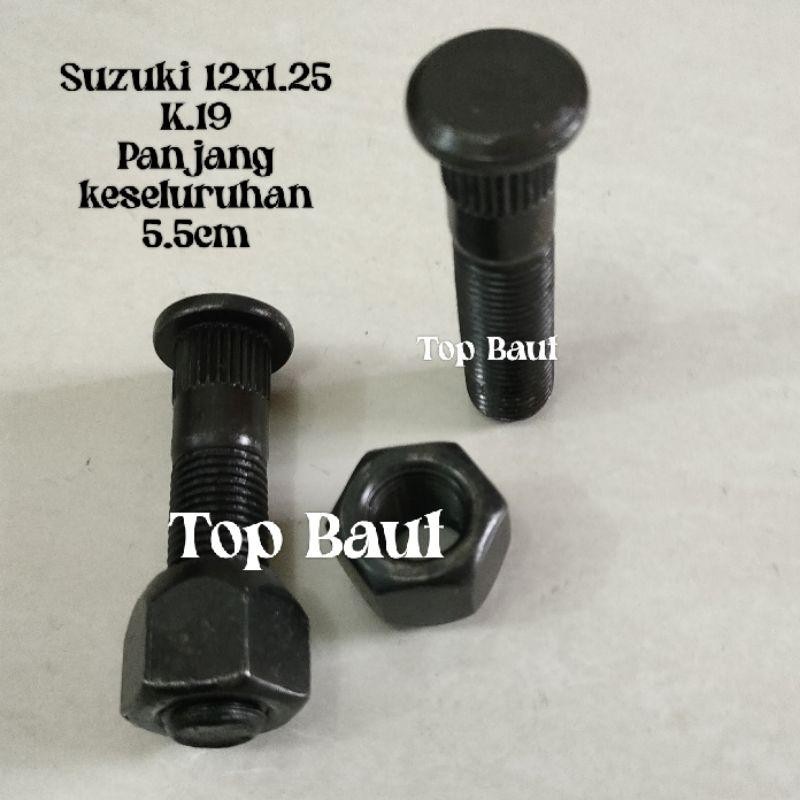 Tasya* Minimal Order 10 Pcs Baut Roda Suzuki Panjang Baut Mur Roda Suzuki Panjang Carry Panjang Baut