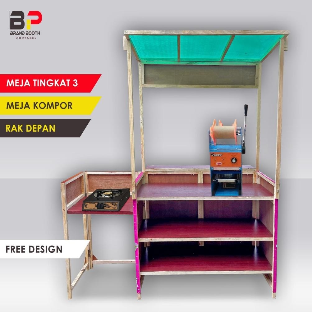 xenn booth portable kayu jumbo / gerobak lipat / meja jualan portable / booth lipat ringan / booth m