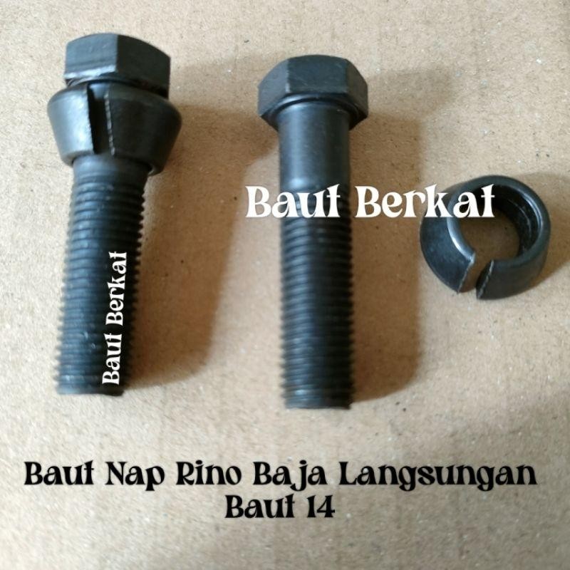 Tasya* Baut Nap Rino Baja Langsungan Baut As Roda Rino 14B Ht125 Ht130 Dutro Baut Nap Roda Rino Ht D