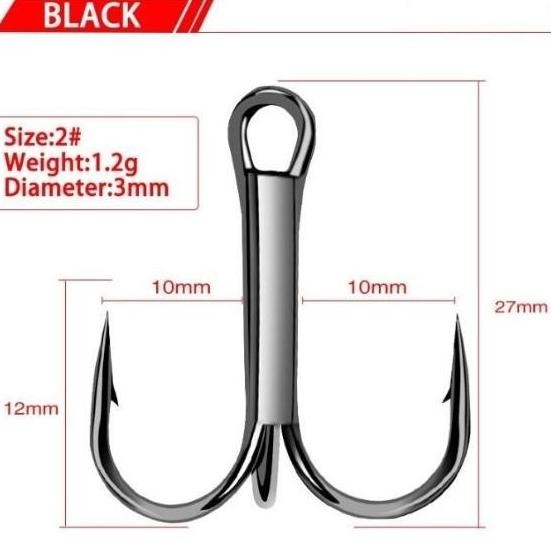 Sn/ Garong Pancing 3 Mata Kail Trebel Hook Umpan Set Ikan Pancing Garong