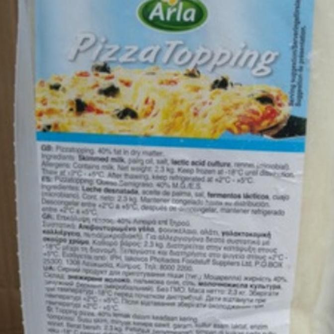 

Sale Mozzarella Arla Pizza Topping 2.3 Kg Best Produk