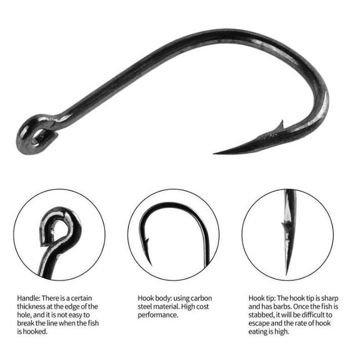 Mencegah Decoupling 100 Buah/Kotak Kualitas Tinggi Baja Tahan Karat Umpan Pancing Ikan Mas Set Kait 