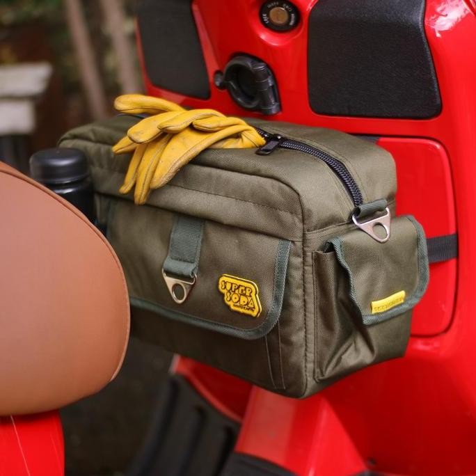 Tas Bagasi Vespa Supersoda Scooter Battle Green Touring Size