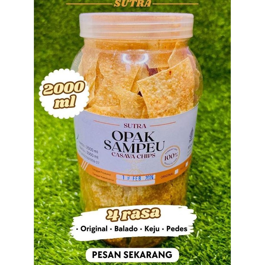 

Terlaris Keripik Opak Sampeu Sutra Casava Chips Cemilan 2000ML Best seller