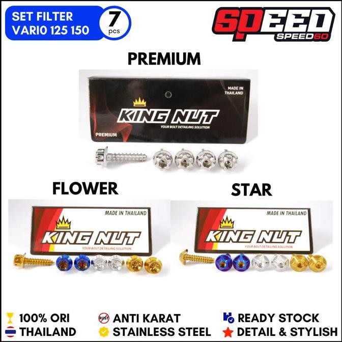 Set Baut Filter Honda Vario 125 Vario 150 Probolt Stainless King Nut