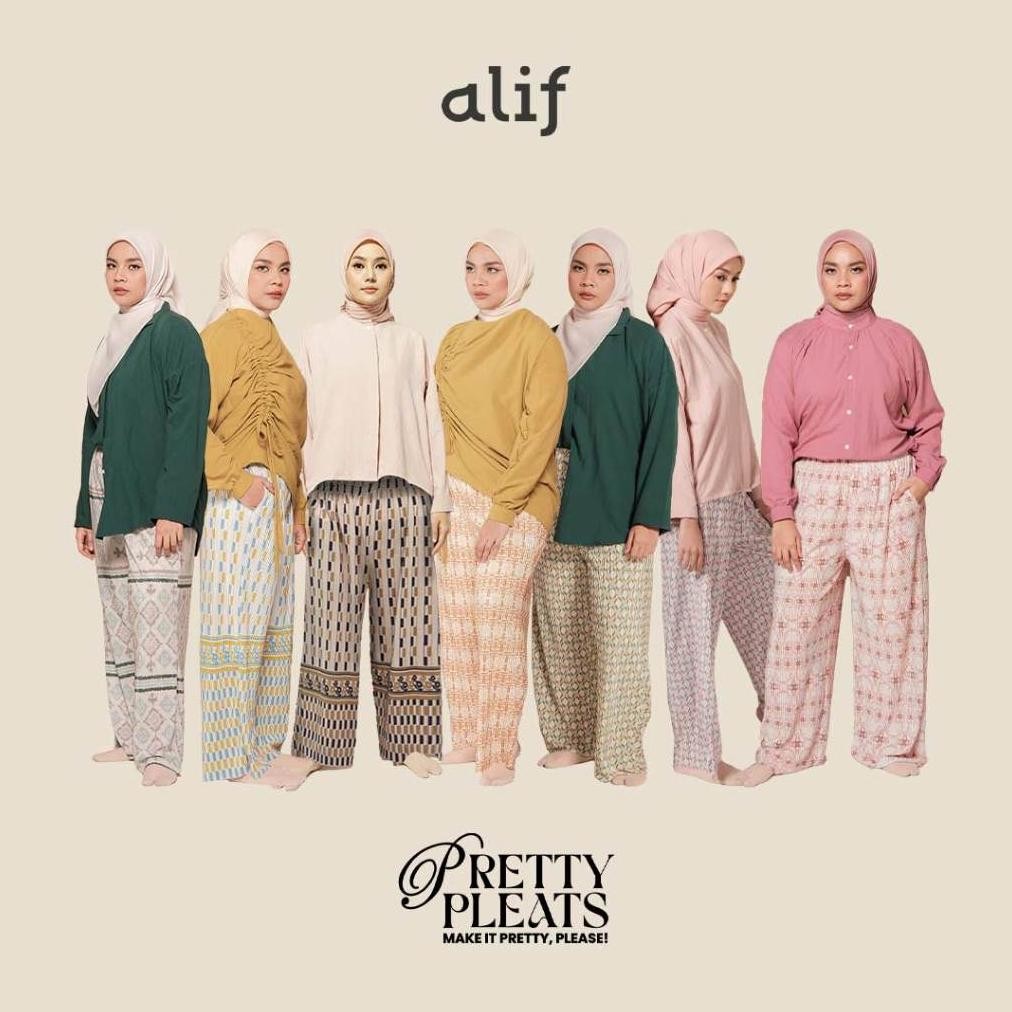 Alif Modern Wear - Pretty Pleats Celana Kulot Pleats PlisketMotif - Taj Mahal Collection AST