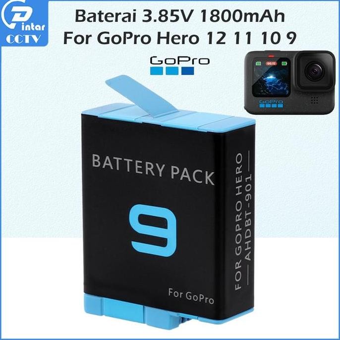 Berkualitas Baterai For GoPro Hero 9 10 11 12 Black 1800mAh Gopro12 Rechargeable battery action kame