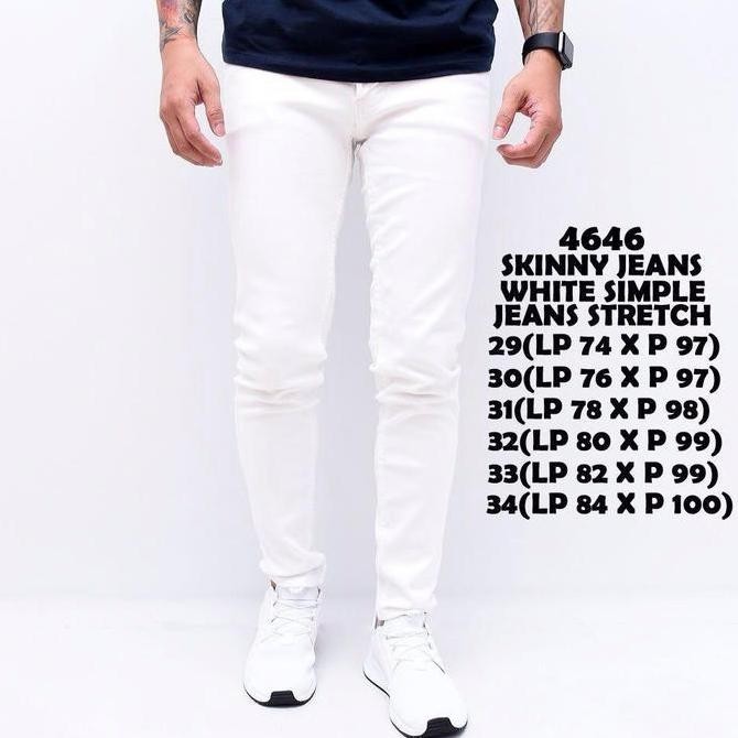 CELANA JEANS PRIA PULL&BEAR WHITE SKINNY STRETCH PULLANDBEAR PUTIH P&B daps