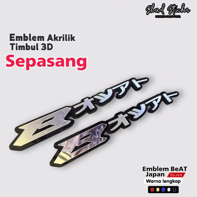 ASLI EMBLEM AKRILIK BEAT JAPAN LOGO HONDA BEAT 1 SET KANAN KIRI