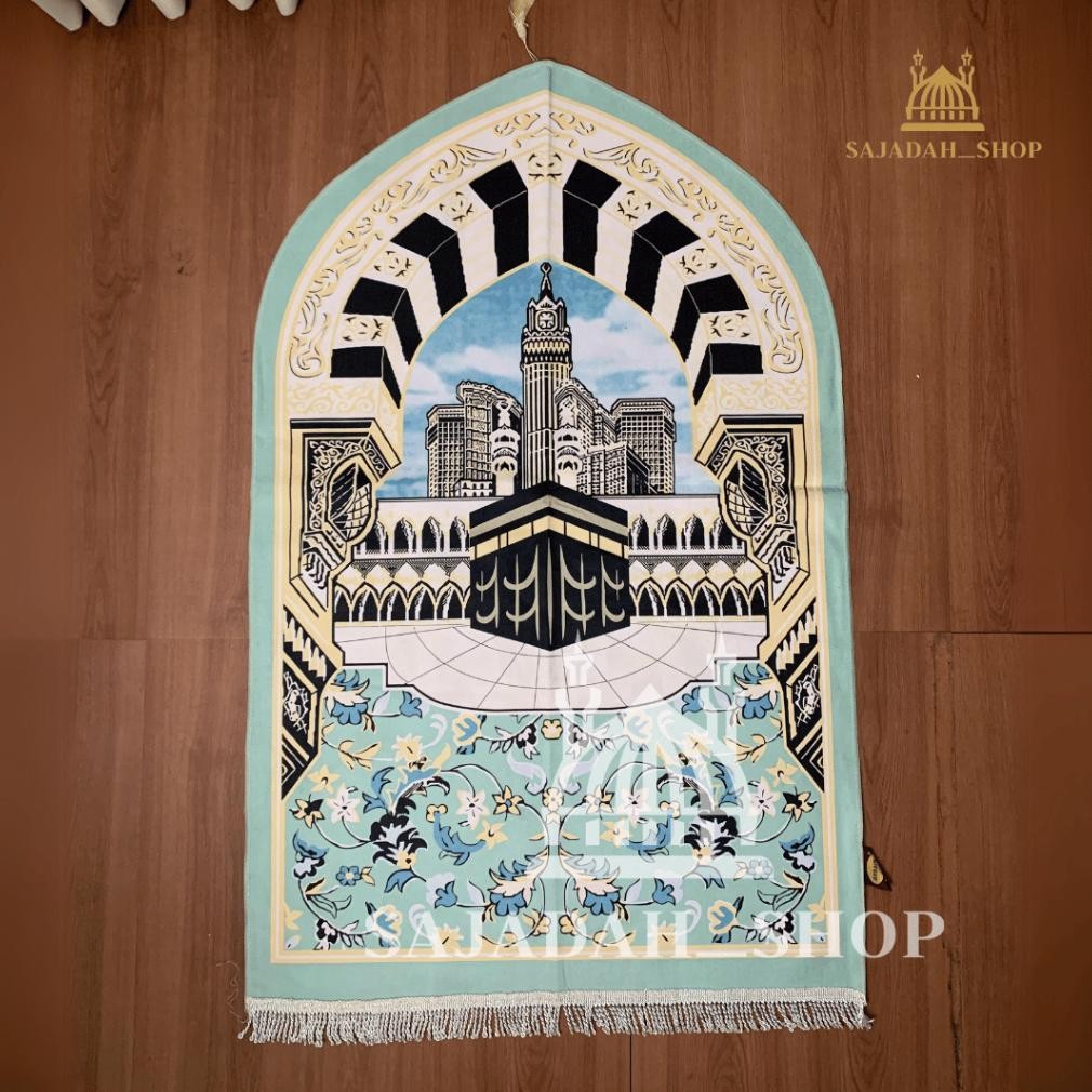 Sajadah Quba Suede Rumbai Ukuran Besar Motif Flower AST