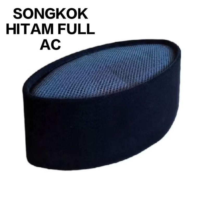 Songkok hitam motif full AC tinggi 7,8,9,10 AST