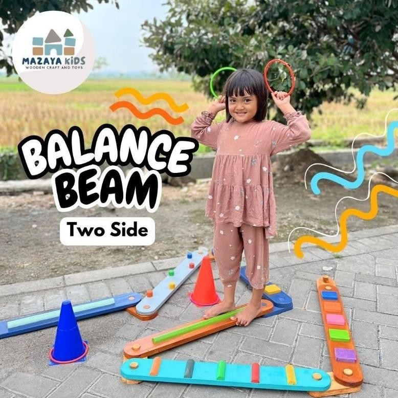 Sdl_12 Mazaya Kids - Papan Titian Anak Berwarna Dari Kayu Balance Beam Colored Or42