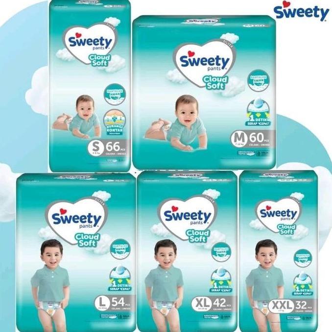 Sweety Silver Popok Bayi Pants Kemasan Jumbo Ukuran S M  L XL XXL Diapers Popok Bayi Celana