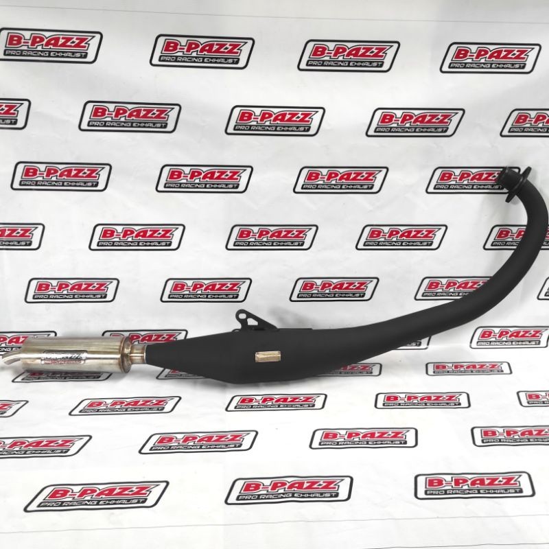 Knalpot B-PAZZ Satria Hiu / Lumba Standar Racing Galvanis Hitam Doff / Poles Silencer Stainless