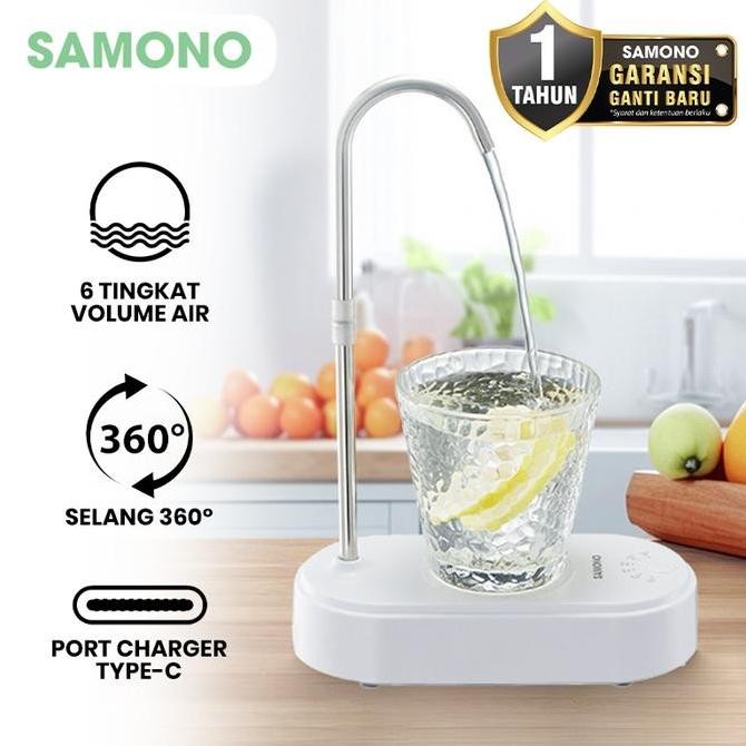 SAMONO Pompa Air Galon Meja Elektrik Rechargeable Electric Desktop Water Dispenser