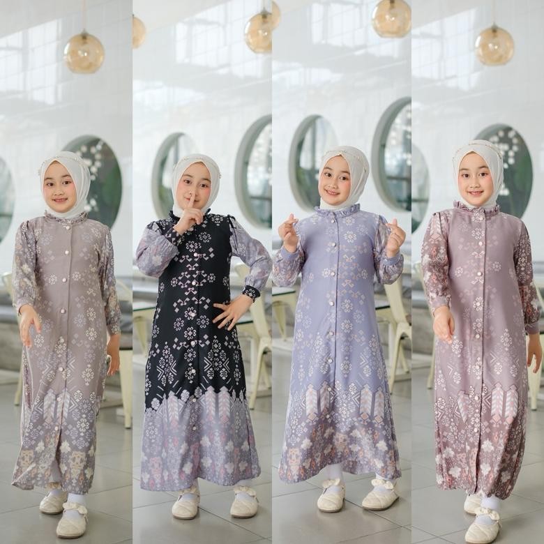 Gamis Anak Perempuan Couple Ibu dan Anak Bahan Maxmara Lux Motif Terbaru HARGA SATUAN Gamis Lebaran 