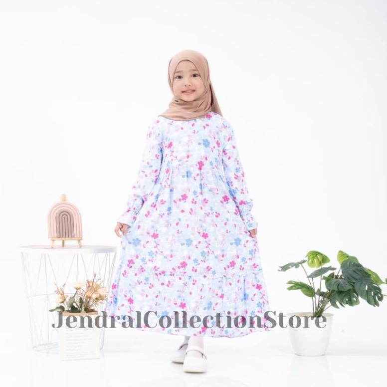 GAMIS ANAK BUNGA SERIES  Usia 2-14 Tahun Rayon Premium aden nyaman serta elegant, Tanfa hijab AST