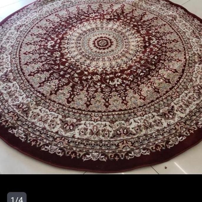 karpet permadani bulat turki motif klasic