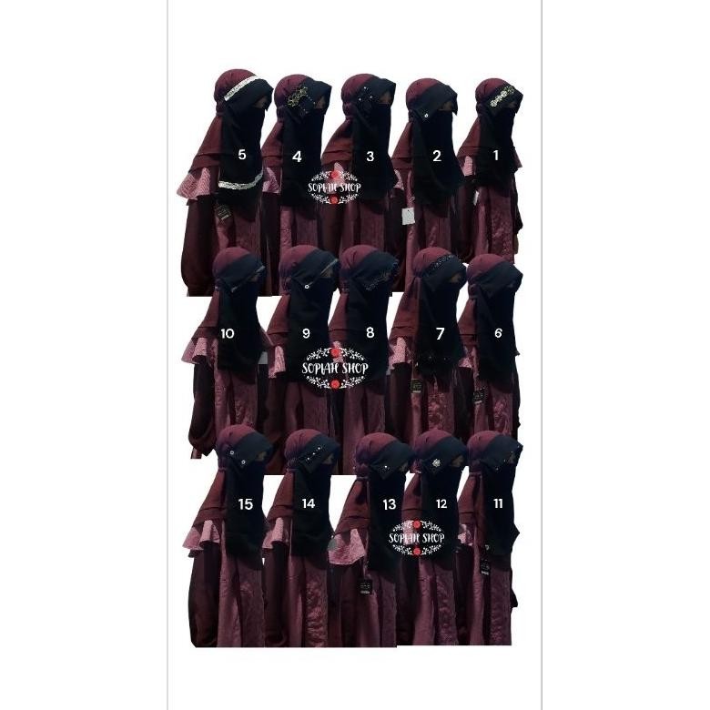 cadar anak poni sifon arab tali biasa atau tali ikat ,usia 1-12 thn Bisa COD dan Gojek AST