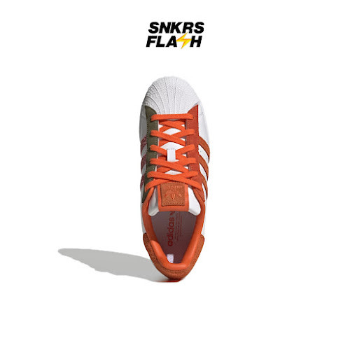 ADIDAS Superstar White Semi Orange Sepatu Sneakers Wanita - GY9555 - Size 40.7