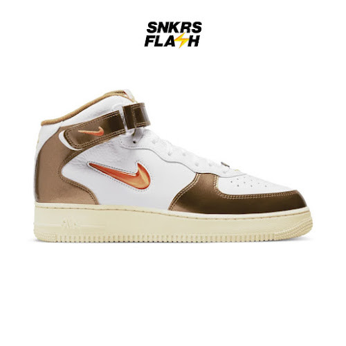 NIKE Force 1 Mid Qs Jewel Ale Brown Sepatu Sneakers Pria - DH5623100 - Size 44.5